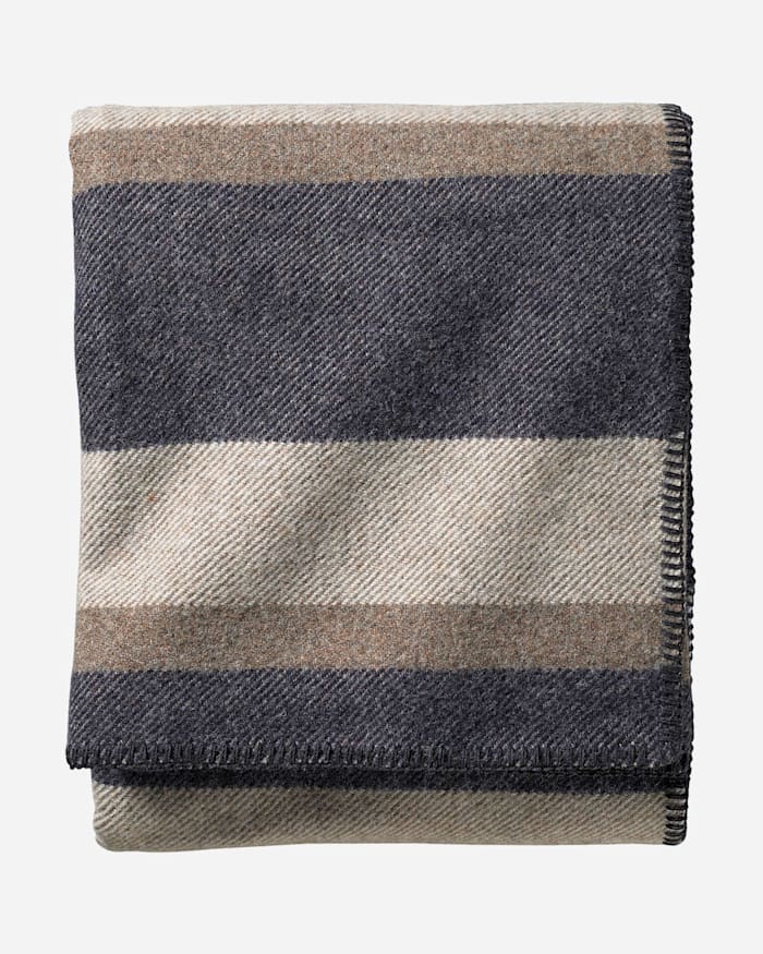 ECO-WISE WOOL PLAID/STRIPE BLANKET